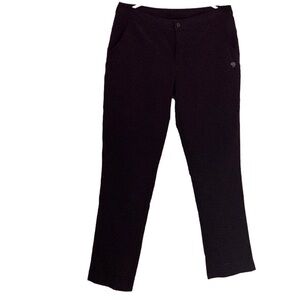 Mountain Hardware Flannel Lined Pants, Size 8/40, Dark Maroon Gray Lining